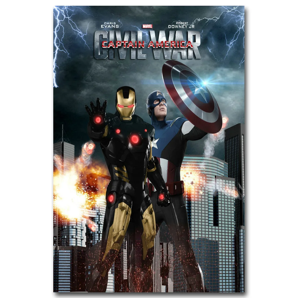 Капитан Америка 3 художественный плакат из шелковой ткани с принтом 13x20 24x36 дюймов