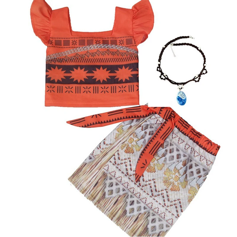 Movie Princess Moana Costume for Kids Dress Cosplay Children Halloween Girls Party |