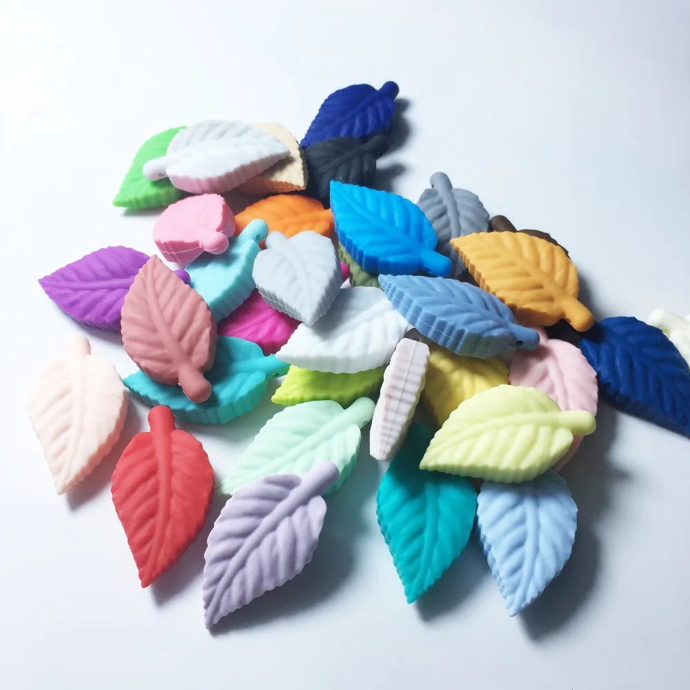 5 шт. силиконовые бусины для прорезывания зубов в виде листьев кормления