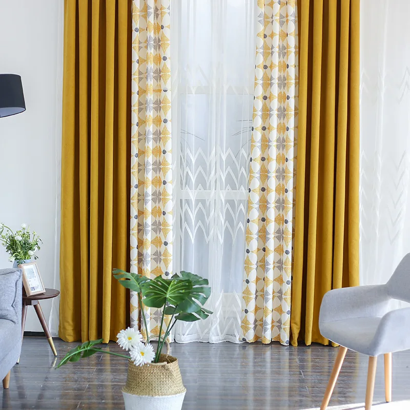 Geometirc два цвета строчка затемненные шторы льняные для гостиной современные высококачественные окна плотная шторка в спальню