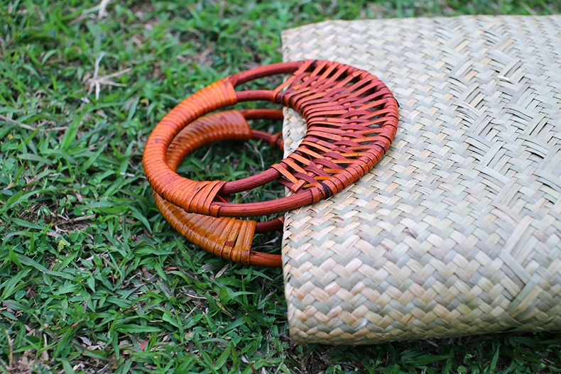 Ручной работы соломы сотка мешок ретро Национальный Ветер травы тканые ручной