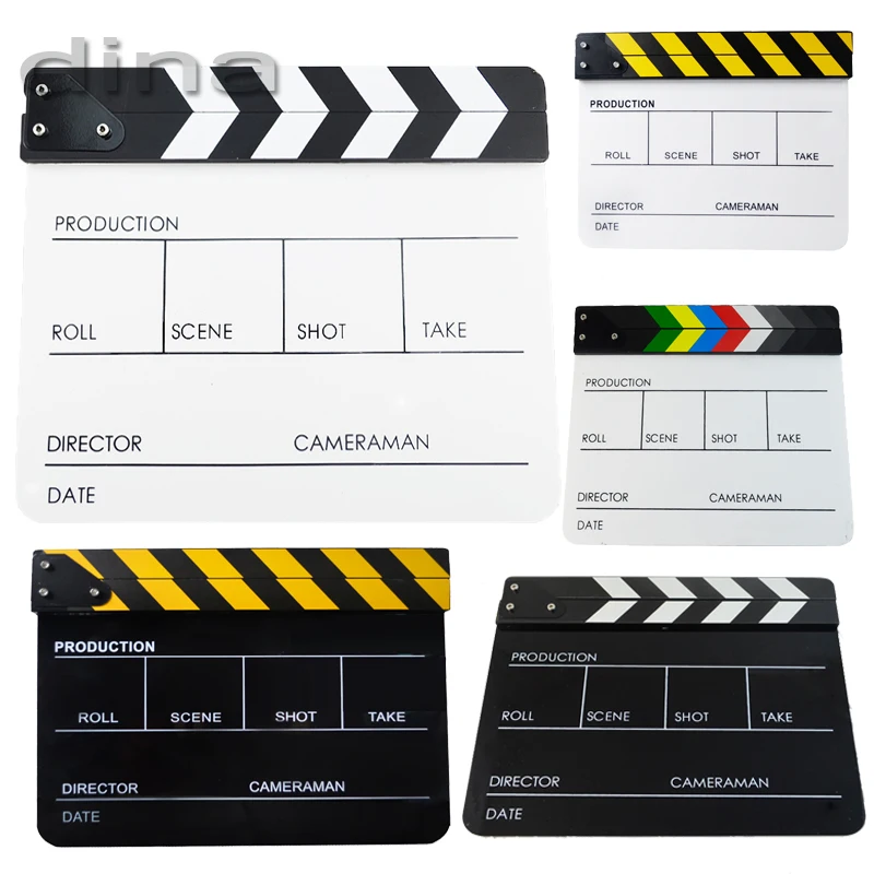 Ролевые Игры Экшн-фильм Clapperboard Видео Сцена Slate Cut Prop 29 8 см * 24 Акриловая Clapper доска