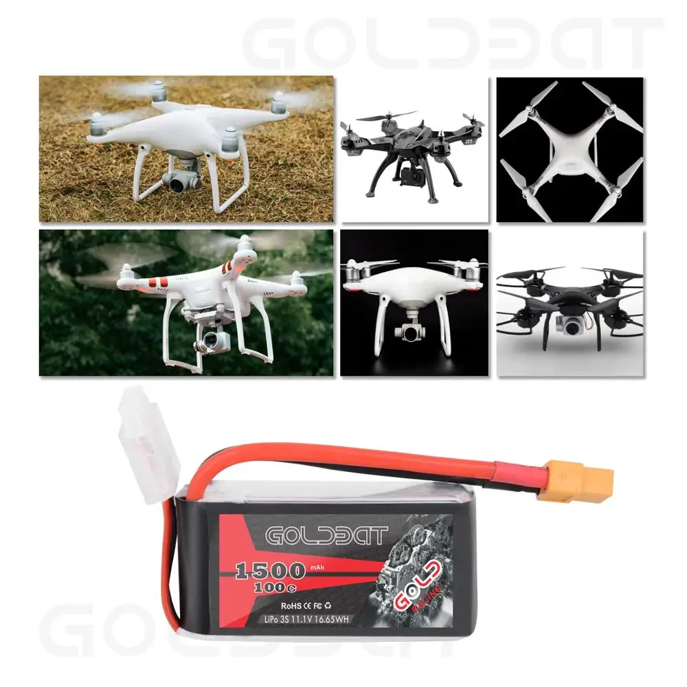 Аккумулятор GOLDBAT Lipo 1500 мАч 3S 11 1 В с батарея аккумулятор в софтбокс разъемом XT60 для