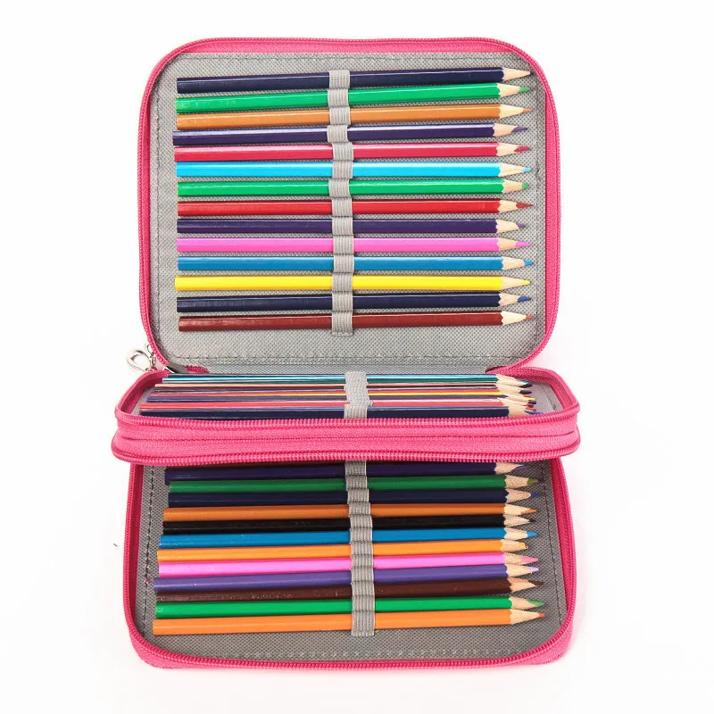 Водонепроницаемый школьный пенал 72 Цвета 78 отверстия уголовного Pencilcase 3 слоев ручка сумка для мальчиков и девочек Многофункциональный Box канцелярские мешок
