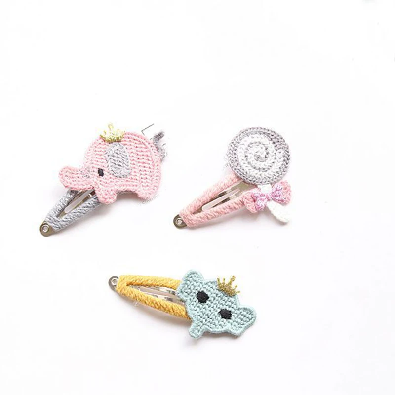 Популярные 2 шт./лот заколки для волос Bobby pin корейские детские вязаные девочек с