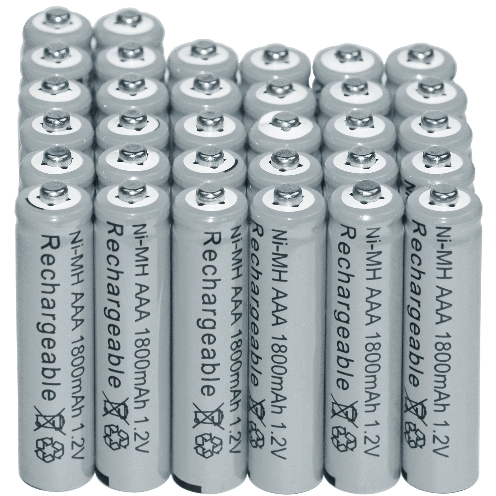 6/12/24/32/40 шт AAA 1800mAh 1 2 V Ni MH аккумуляторная батарея 3A серая ячейка MP3 RC игрушки|rechargeable