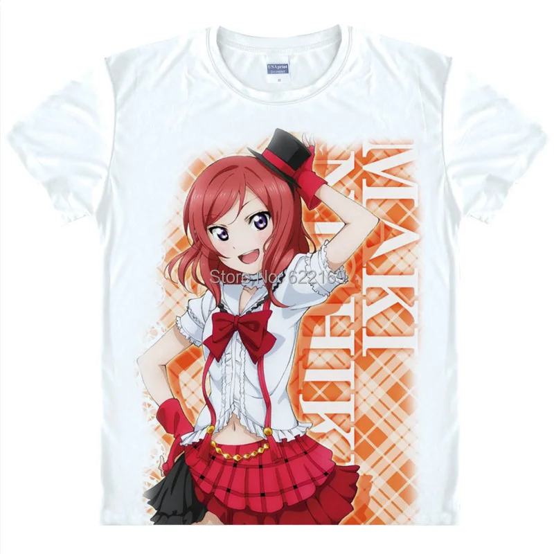 Футболка мужская с принтом Love Live Eli Honoka Maki тенниска японским известным