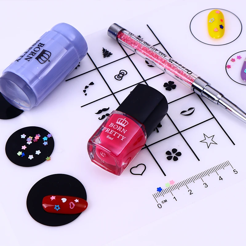 1 шт. силиконовый коврик для штамповки портативный коврик складной DIY мини-лак для ногтей шаблон для переноса изображений дизайн ногтей Маникюрные наборы инструментов