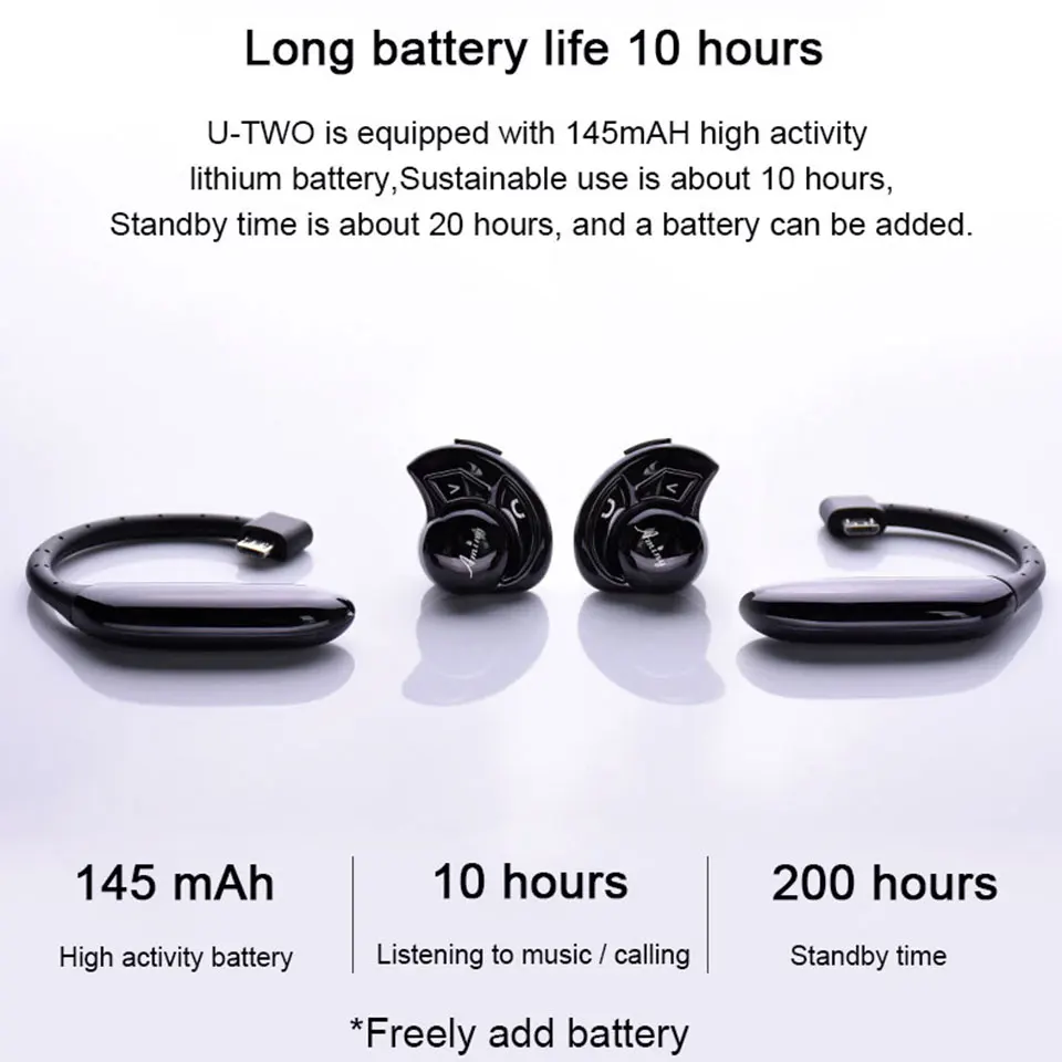 Беспроводные Bluetooth наушники AMINY HD стерео 10 часов батарея шумоподавление