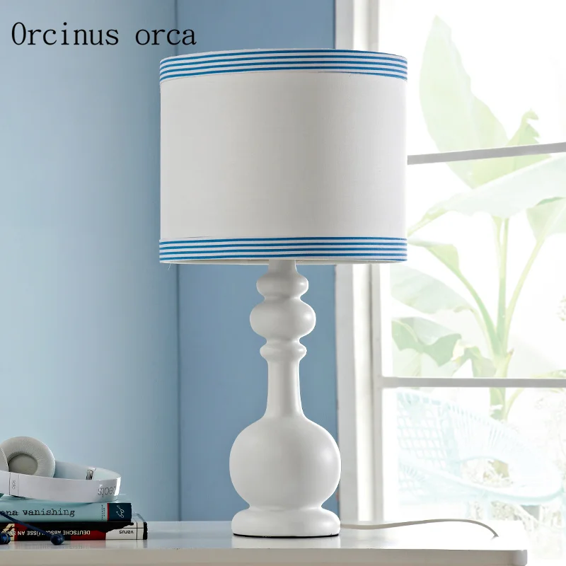 

Nordic modern simple resin table lamp boy bedroom bedside lamp originality white LED decorative desk lamp free shipping