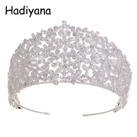 hadiyana luxury bridal flower style crown hot selling women tiara wedding engagement jewelry hair ornaments crowns hg6054
