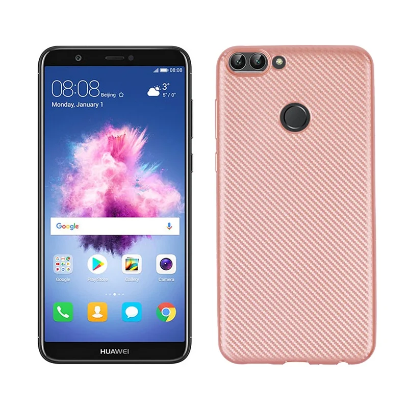 Чехол для Huawei P Smart cover из углеродного волокна пластиковый мягкий желе FIG L21 LX1 чехол