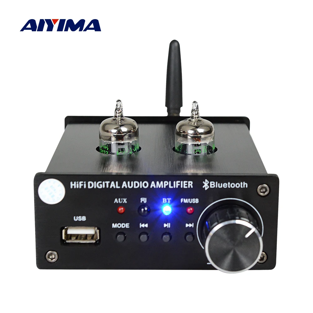 AIYIMA Bluetooth 5654 ламповый усилитель аудио Плата усилителя Hi Fi мощности звука MP3