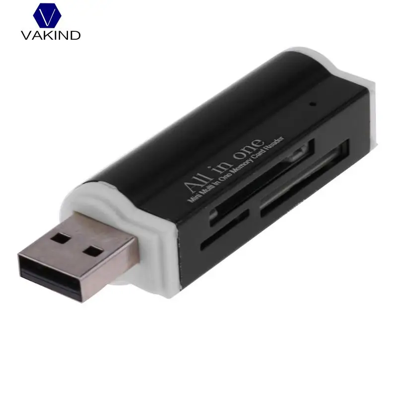 USB2.0 4 в 1 Мульти устройство чтения карт памяти SD/SDHC/Mini SD/MMC/TF-карта/MS для Macbook - Цвет: Черный