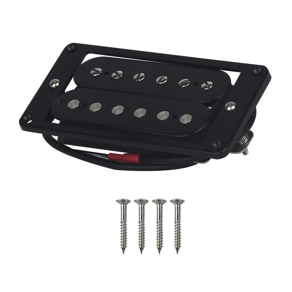 FLEOR 1PCS LP Electric Guitar Humbucker Double Coil Pickup Neck Alnico 5 V with Curved Frame fit Black | Спорт и развлечения