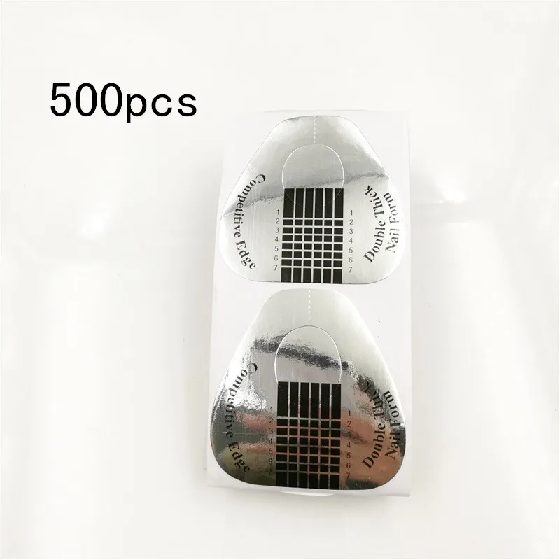 500 шт. золотые насадки для дизайна ногтей направляющие формы наращивания u форма