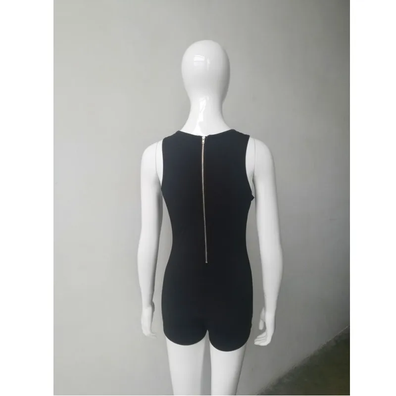 Ysmarket Лето Для женщин пикантные Клубные Bodycon Комбинезоны для Фитнес Черный