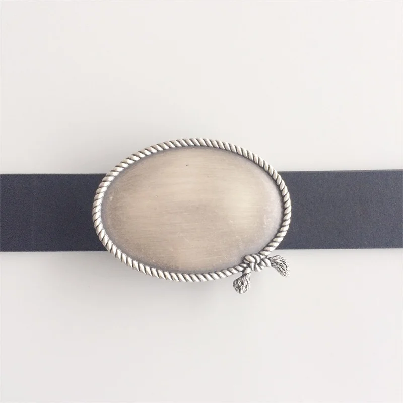 

New Vintage Style Silver Plated Western Ropes Oval Blank Belt Buckle BUCKLE-BL013SL
