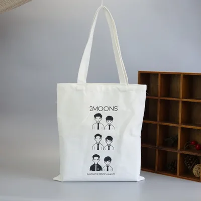 300 шт./лот белая холщовая сумка для покупок складная многоразовая Хлопковая Сумка