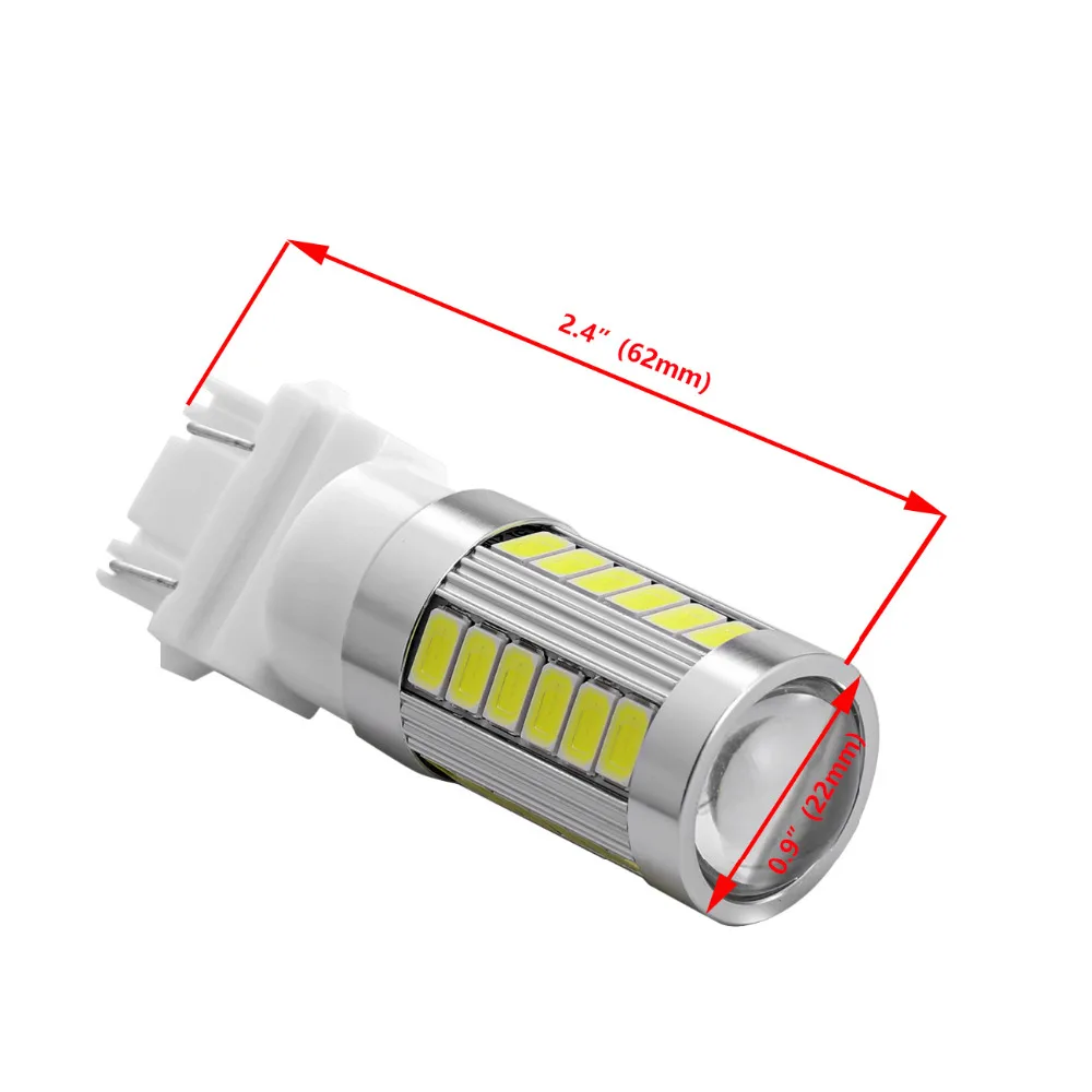 Oslamp 2 шт. T25 3157 P27/5 W Автомобильные светодиодные лампы на 12В 6000 K Авто Led лампочка указателя поворота светодиодный задний стоп-сигнал свет стоп-сигнал