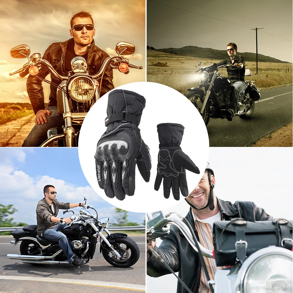 New Men And Women Winter Motorcycle Waterproof Gloves Touch Screen Riding Gloves Electric Car Warm Wind-Proof Gloves