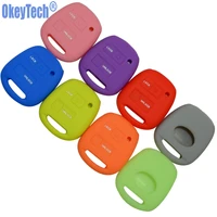 okeytech 2 buttons silicone key fob case cover skin for toyota camry rav4 prado corolla avensis land cruiser yaris