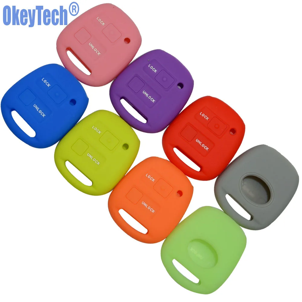 Силиконовый чехол для ключа OkeyTech с 2 кнопками TOYOTA CAMRY RAV4 PRADO COROLLA AVENSIS LAND CRUISER