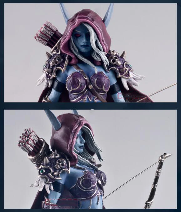 Коллекционные игрушки 7 ''WOW Sylvanas Windrunner стрельба из лука queen ПВХ Аниме Фигурка модель с базой для детей подарок на день рождения