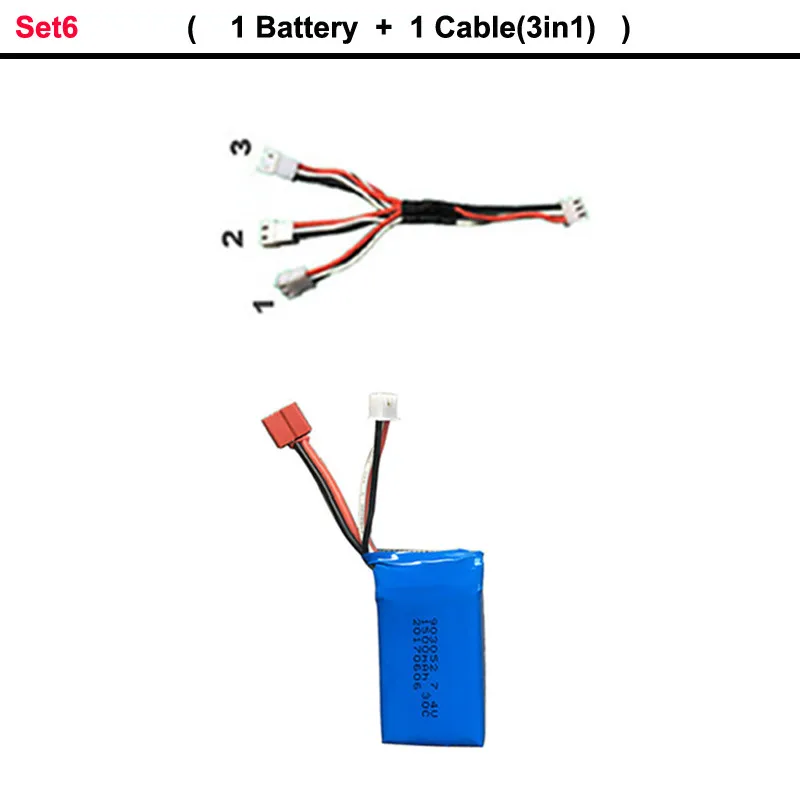Set6 Высокое качество 7,4 В 1500 мАч 2S Lipo Батарея для WLtoys A959-B A969-B A979-B K929B RC пустыня Грузовик Авто Запчасти для запасных Запчасти зарядное устройство - Цвет: Set6