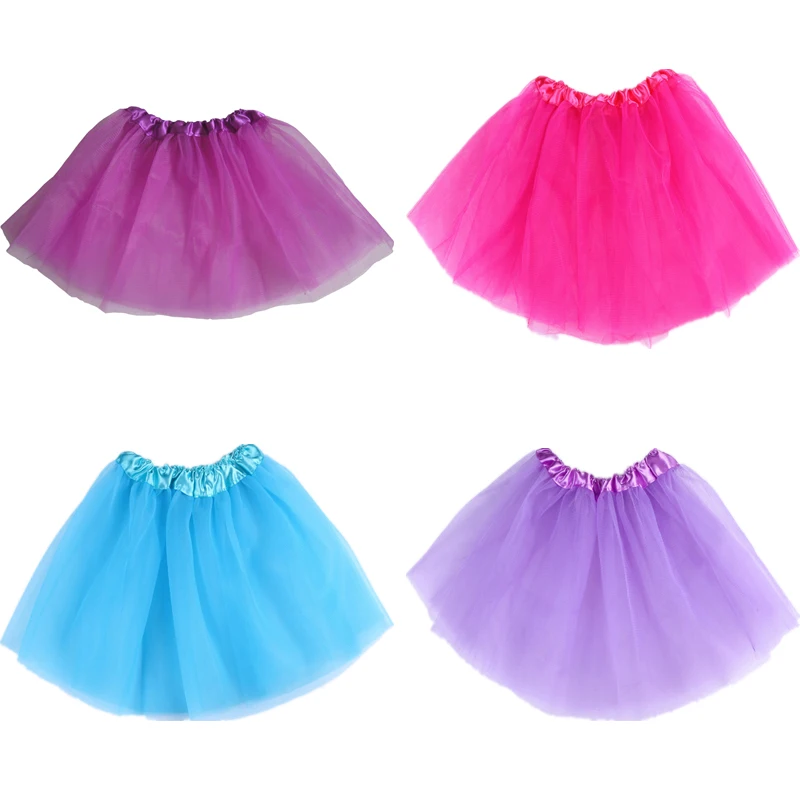 Комплект с юбкой для маленьких девочек просвечивающаяся в 3 Слои из пряжи и тюля