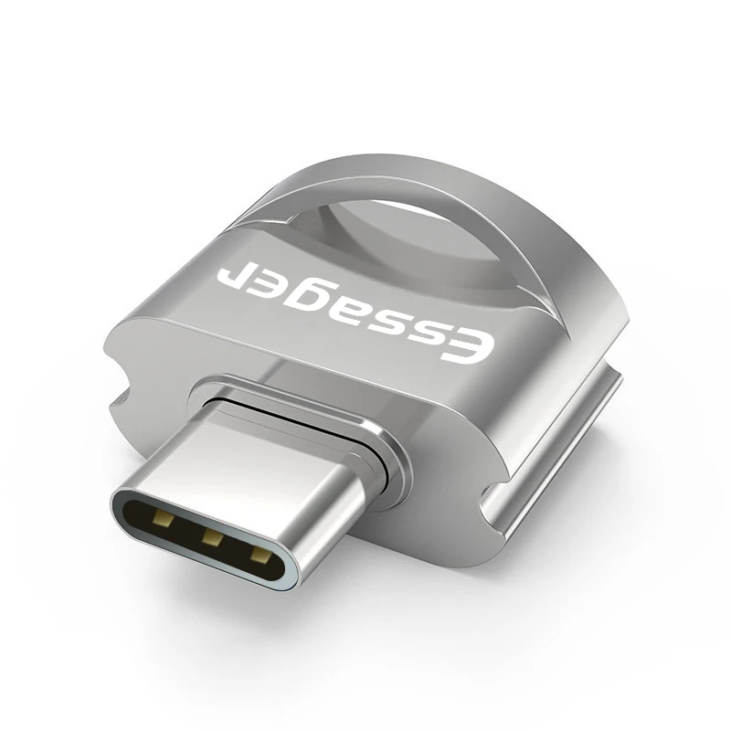 Silver Essager usb type C OTG адаптер для samsung Note 10 Xiaomi Mi Oneplus 7 Pro USBC разъем USB-C type-C к USB 3,0 OTG конвертер - Цвет: Silver
