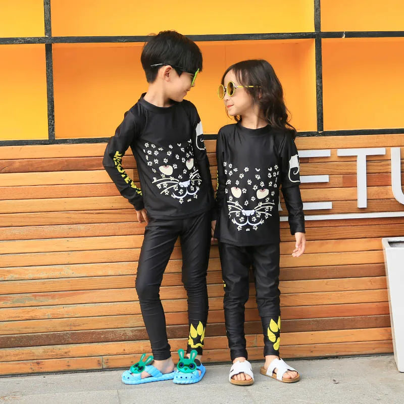 Sea Betty Children Swimwear For Girls Boys Swimsuit Child Beach Wear Long-sleeved pants Brother &amp Sister set | Спорт и