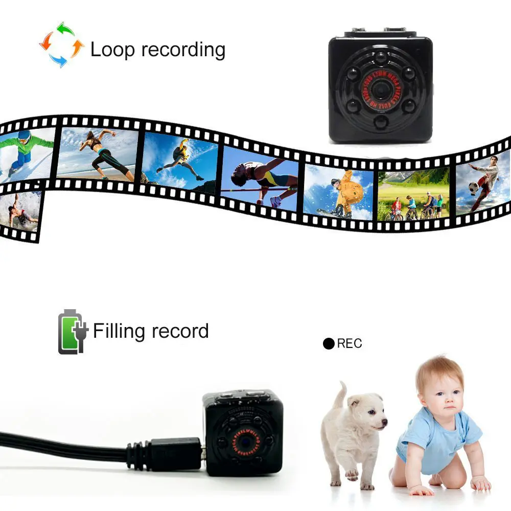 Новая мини камера SQ9 PRO 1080P сенсор Портативная Домашняя Охранная видеокамера