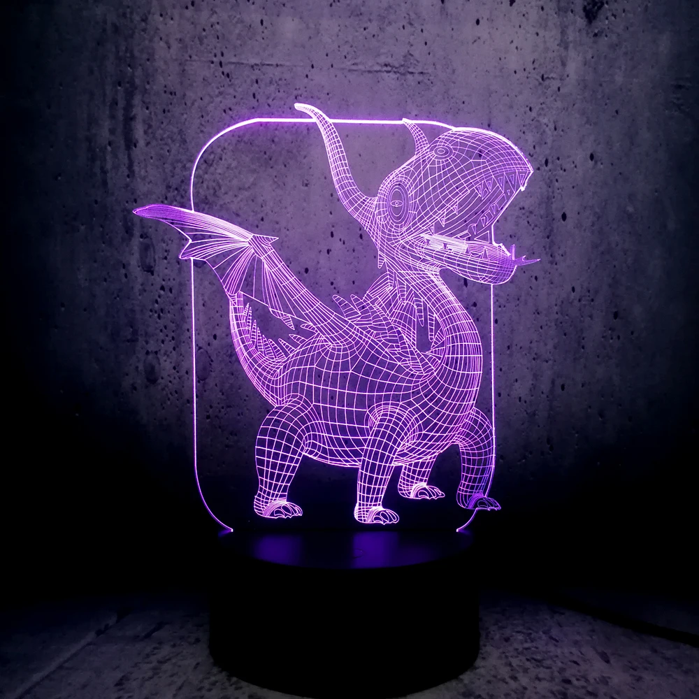 Новинка Pterosaur динозавр рога дракона лампа 3D USB светодиодный ночсветильник