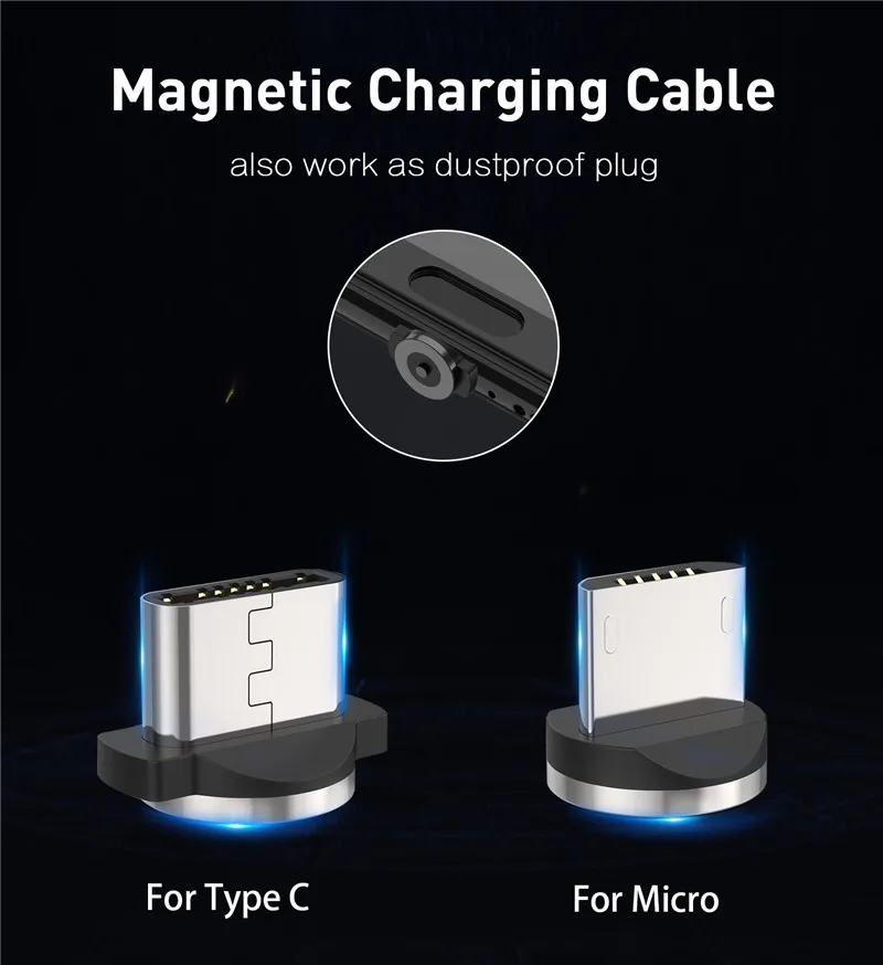 Магнитный кабель Type C QC 3 0 USB быстрое автомобильное зарядное устройство для Samsung