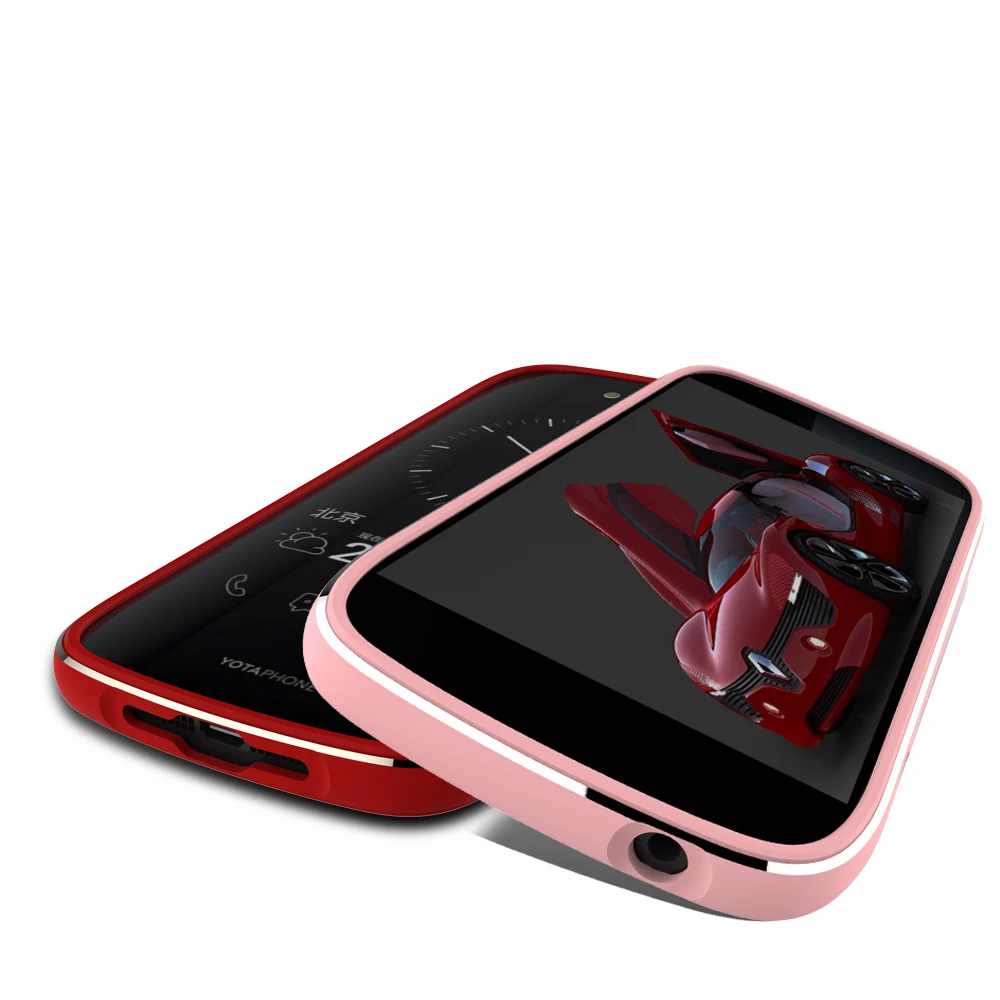 Для Yota Phone 2 роскошные зеркальная полировка алюминиевый бампер металла пряжки