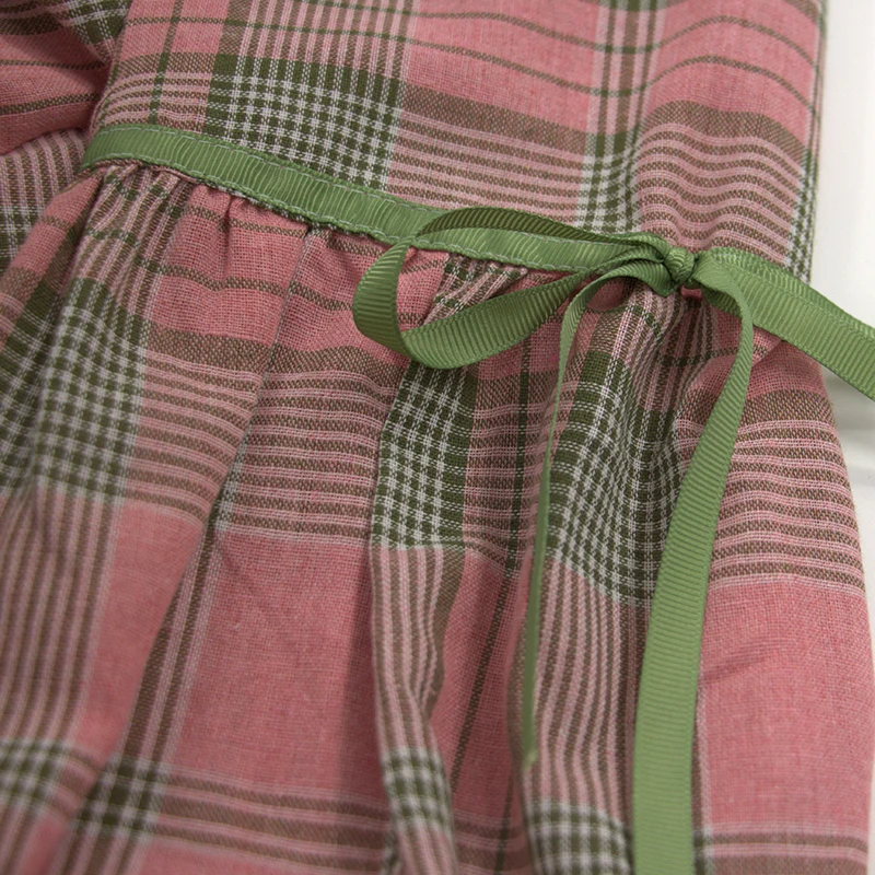 Dotfashion Блузка в клетку с изогнутым подолом и завязками, Женские повседневные топы, осенняя уличная одежда, Весенняя рубашка с длинным рукавом