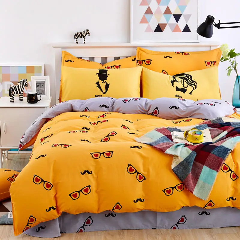 100% хлопок мультфильм Постельное белье покрывало с принтом для простыни на