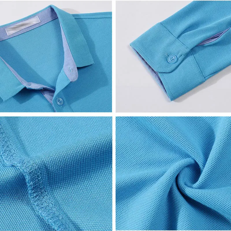 WINTRESS Plus Size Men Polo Shirt Autumn Winter Smart Casual Top Clothes Long Sleeve Button Colorful Can Custom Logo | Мужская одежда