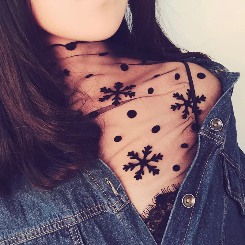 2019 Модные прозрачные футболки со снежинками Женская сетчатая рубашка большие