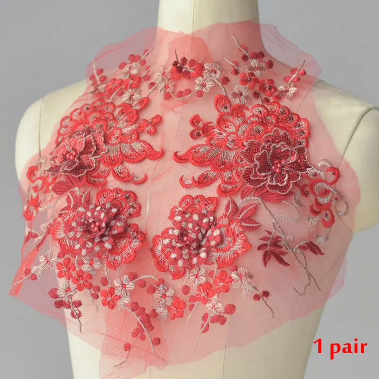 LASUI, 4 цвета, изысканный 3D цветок, вышитый бисером, блестками, Кружевная аппликация, сделай сам, свадебное платье, украшения, аксессуары 0371