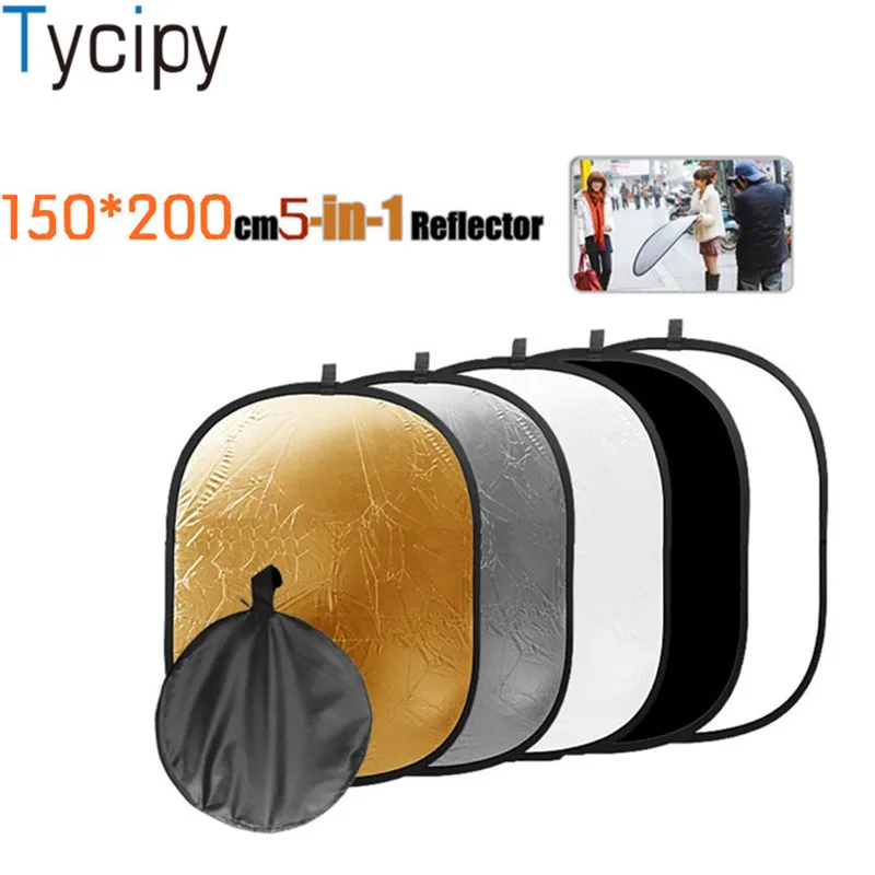 Tycipy 5 в 1 150*200 см отражатель или портативный складной светоотражатель круглый