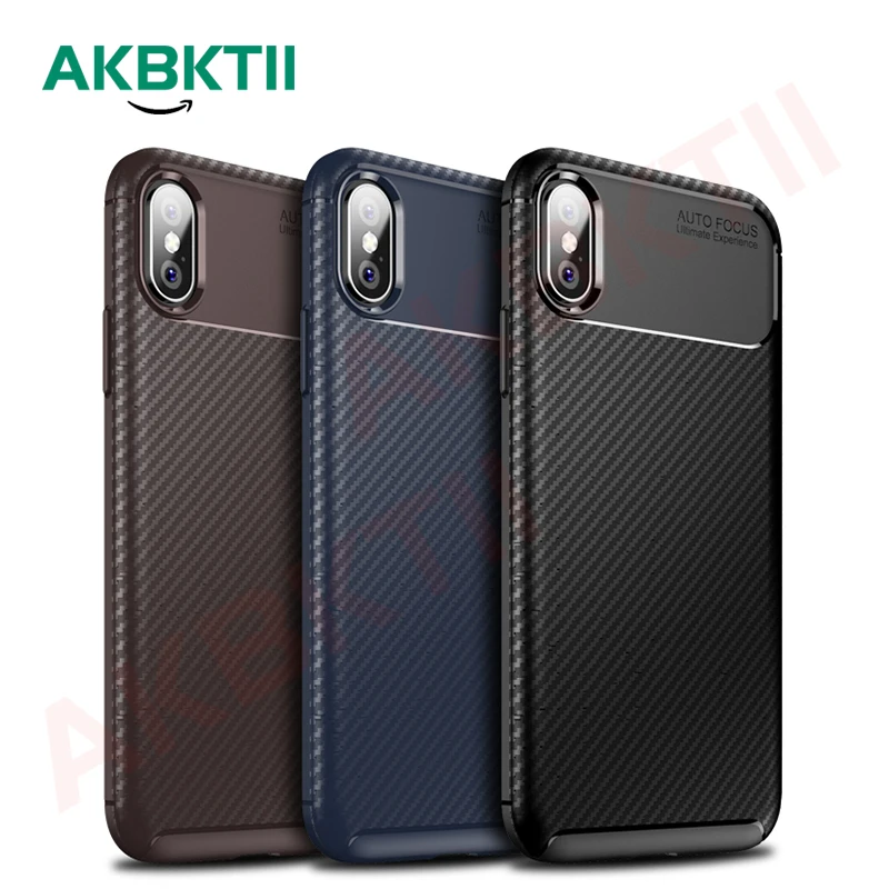 AKBKTII для iPhone XS Max защитный чехол против падения из углеродного волокна Матовый
