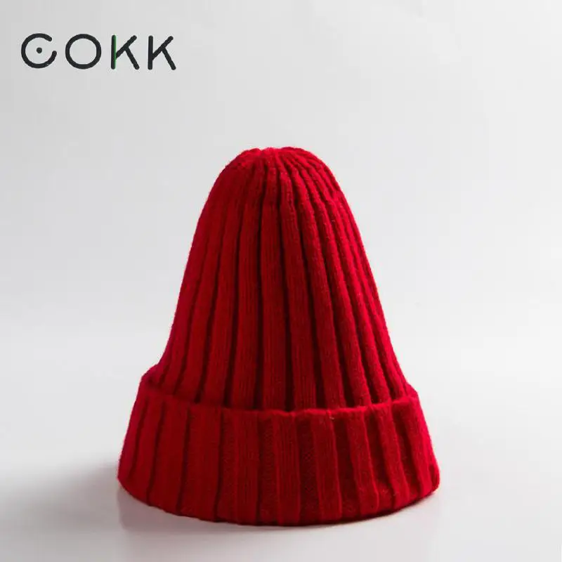 Осенне зимние Акриловые шапки COKK для девочек и мальчиков трикотажная Шапка бини