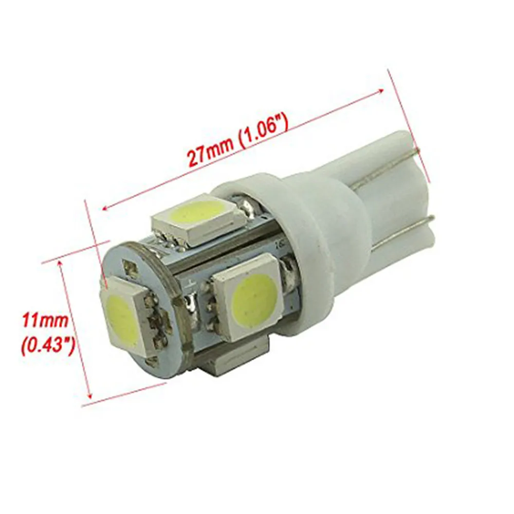 YSY 20 шт. T10 5050 5SMD светодиодный t10 194 168 W5W автомобильный боковой клиновидный задний