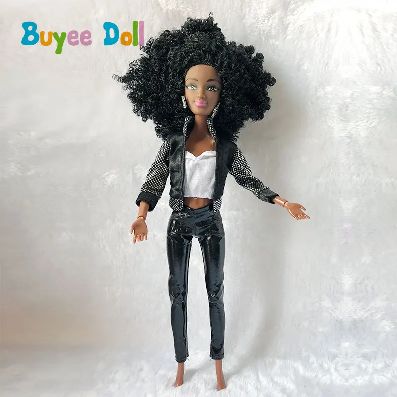 1 комплект черная кукла с головкой ткань для волос 1/6 BJD 11 шарнир черный обнаженный