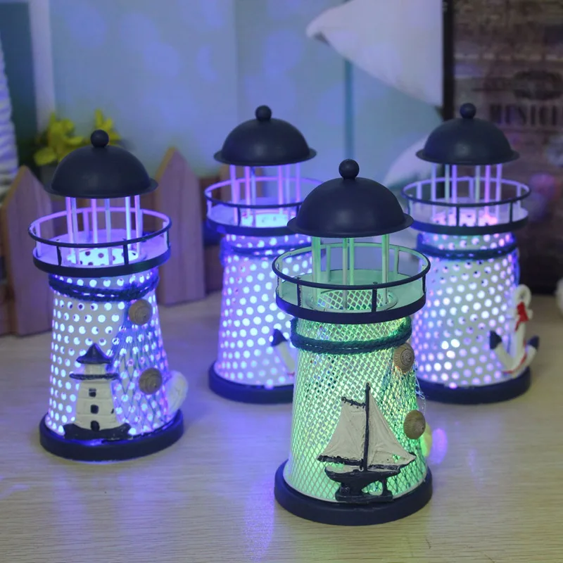 KiWarm уникальные винтажные в средиземноморском стиле светодиодные маяки железные