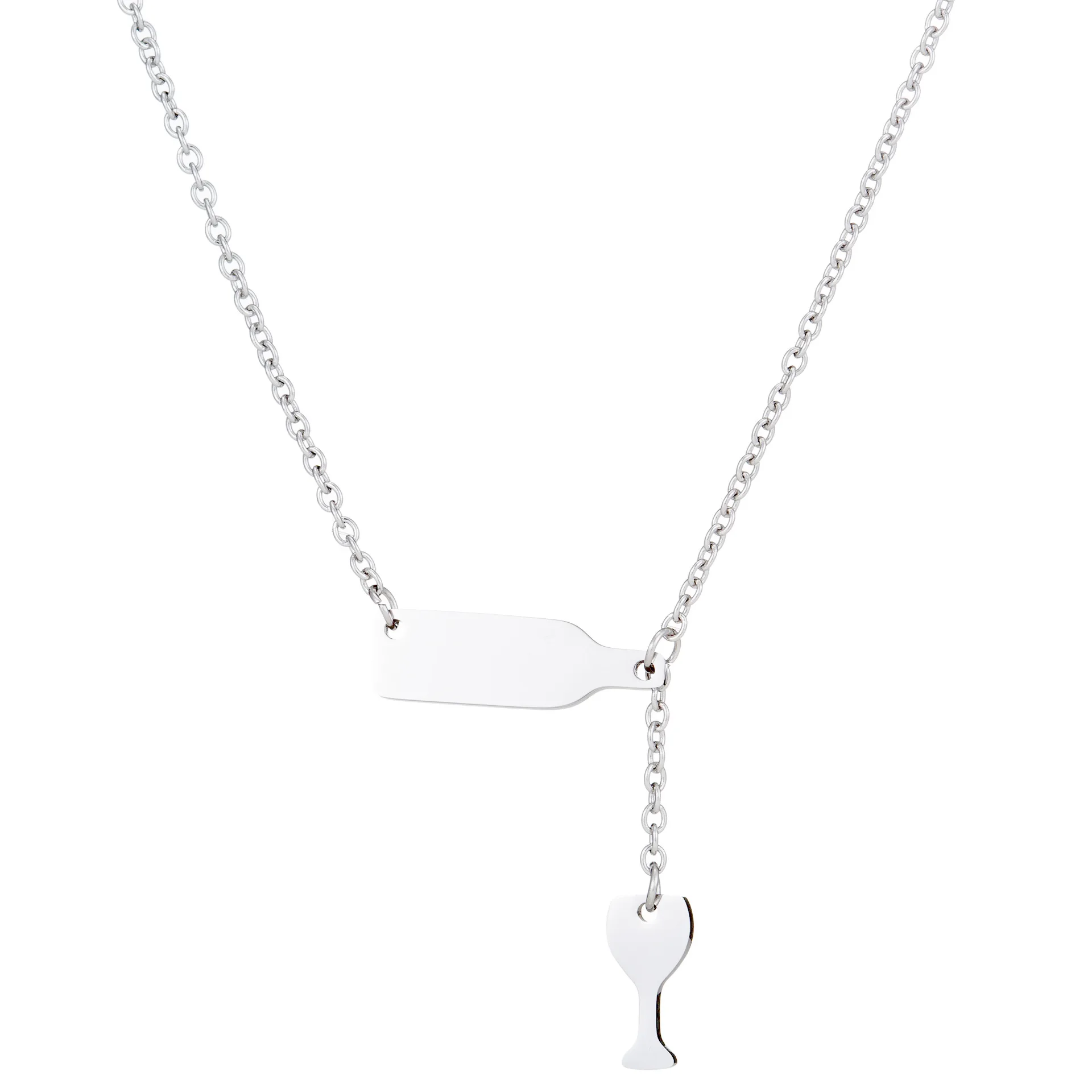 2019 Мода 3 цвета розовое золото серебро вино &amp чашка ожерелье стеклянная бутылка