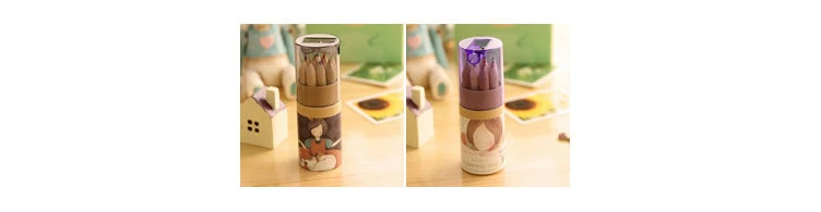 12 шт./компл. Kawaii милый деревянный цветной карандаш для девочек набор деревянных цветных карандашей для детской школы писчая, для рисования Papeleria sl1190