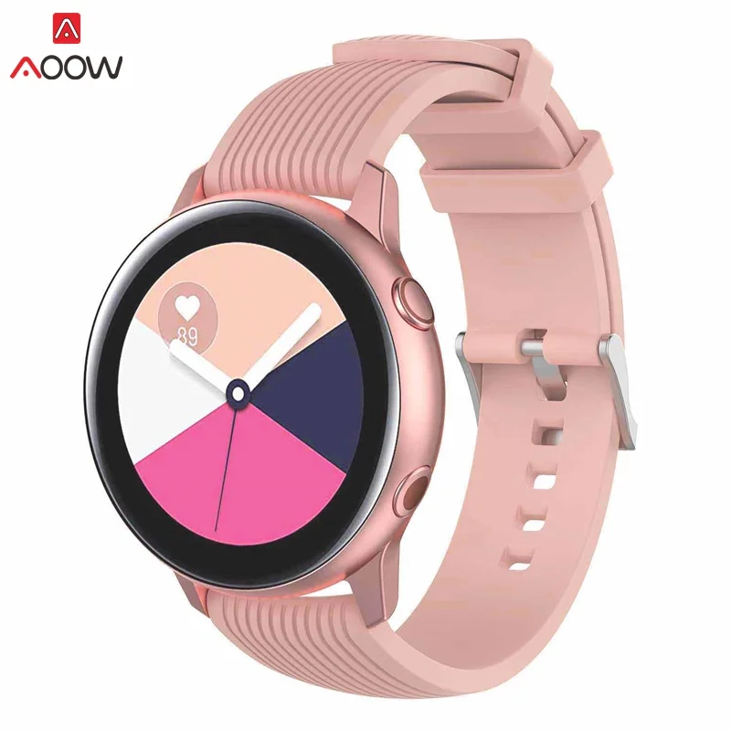 Спортивный мягкий силиконовый браслет для наручных часов Samsung Galaxy Watch Active ремешок